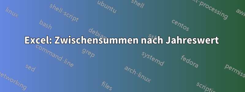Excel: Zwischensummen nach Jahreswert