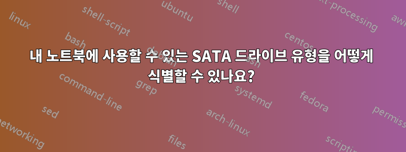 내 노트북에 사용할 수 있는 SATA 드라이브 유형을 어떻게 식별할 수 있나요?