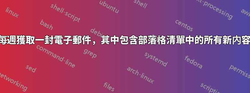 每週獲取一封電子郵件，其中包含部落格清單中的所有新內容