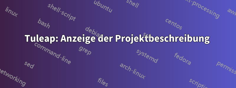 Tuleap: Anzeige der Projektbeschreibung