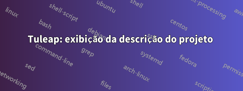 Tuleap: exibição da descrição do projeto