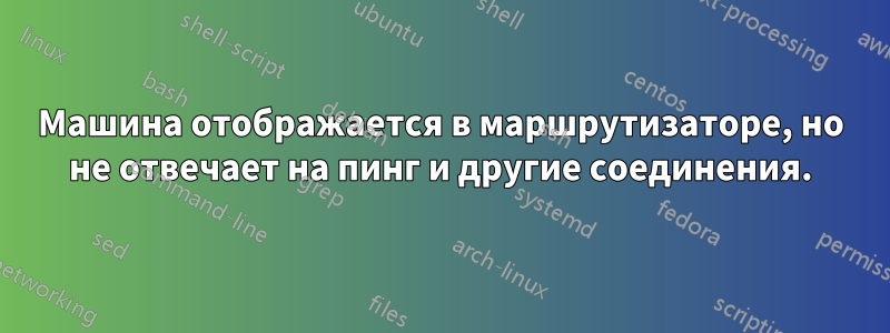Машина отображается в маршрутизаторе, но не отвечает на пинг и другие соединения.