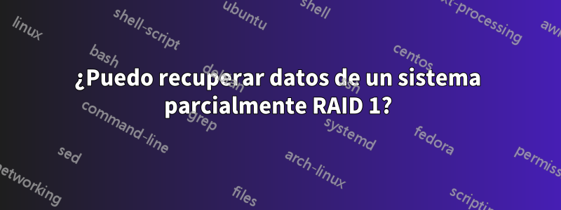 ¿Puedo recuperar datos de un sistema parcialmente RAID 1?
