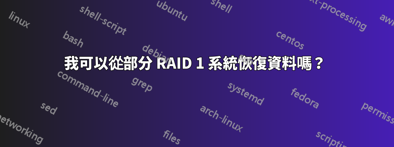 我可以從部分 RAID 1 系統恢復資料嗎？