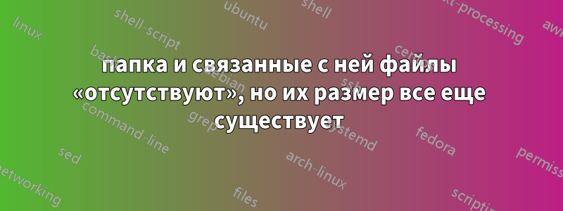 папка и связанные с ней файлы «отсутствуют», но их размер все еще существует