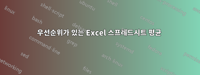 우선순위가 있는 Excel 스프레드시트 평균