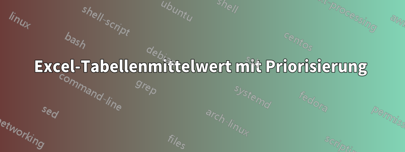 Excel-Tabellenmittelwert mit Priorisierung