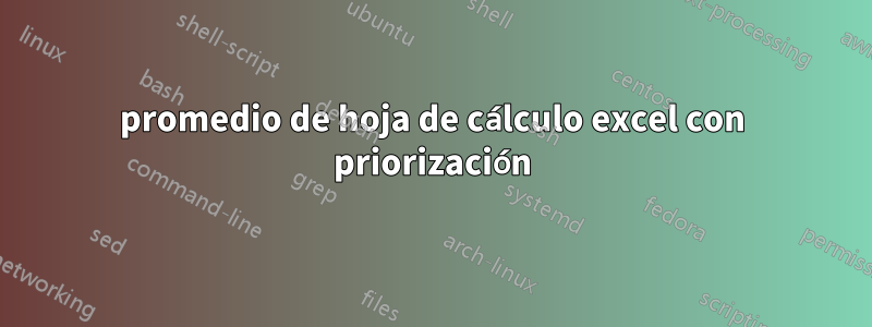 promedio de hoja de cálculo excel con priorización