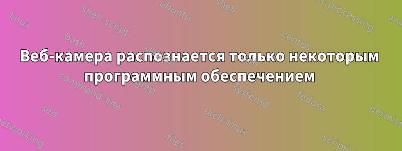 Веб-камера распознается только некоторым программным обеспечением