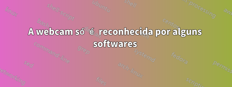 A webcam só é reconhecida por alguns softwares