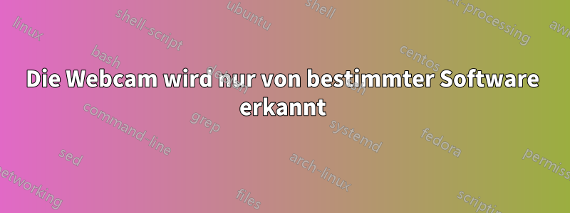 Die Webcam wird nur von bestimmter Software erkannt