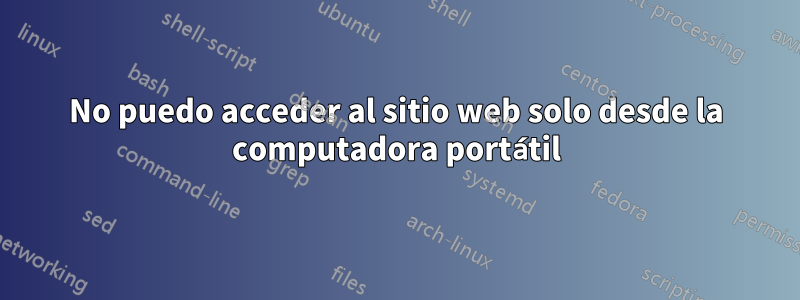 No puedo acceder al sitio web solo desde la computadora portátil