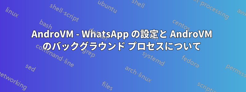 AndroVM - WhatsApp の設定と AndroVM のバックグラウンド プロセスについて