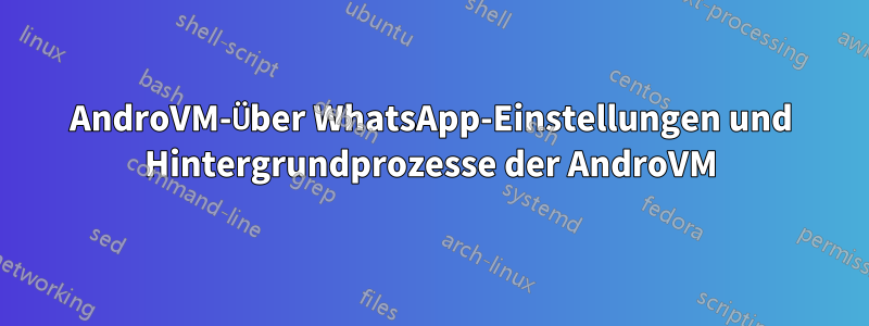 AndroVM-Über WhatsApp-Einstellungen und Hintergrundprozesse der AndroVM
