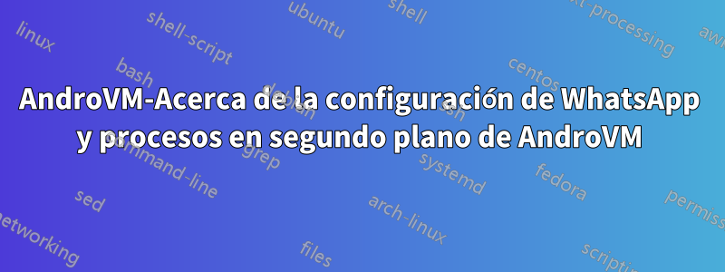 AndroVM-Acerca de la configuración de WhatsApp y procesos en segundo plano de AndroVM