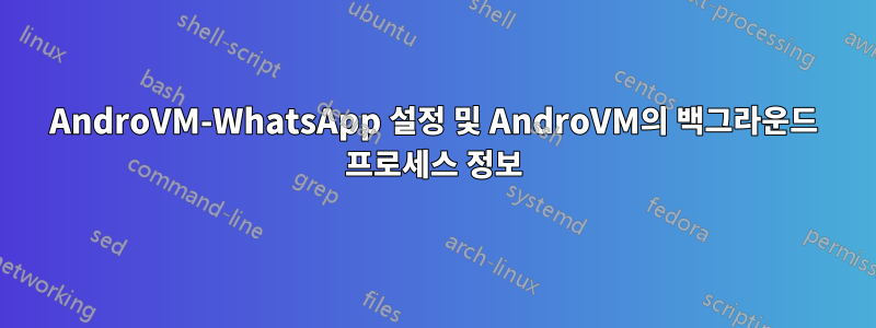 AndroVM-WhatsApp 설정 및 AndroVM의 백그라운드 프로세스 정보