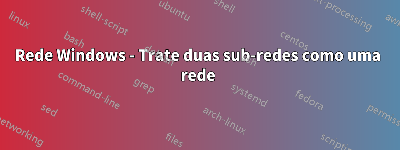 Rede Windows - Trate duas sub-redes como uma rede