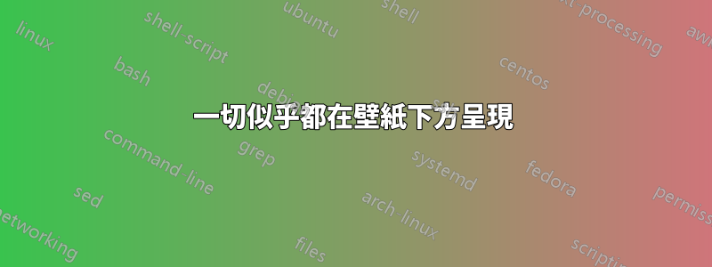 一切似乎都在壁紙下方呈現