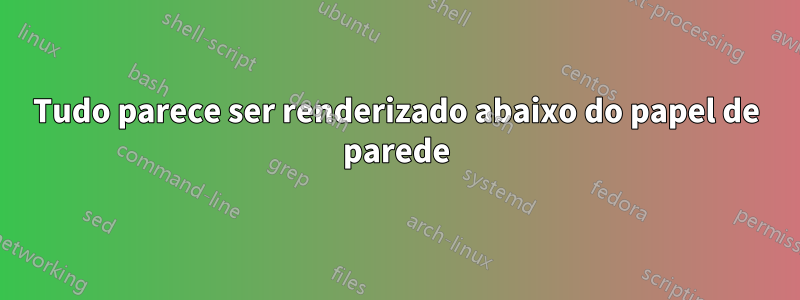 Tudo parece ser renderizado abaixo do papel de parede