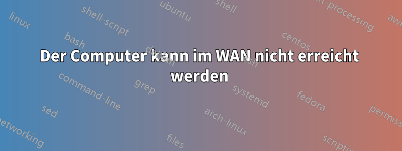 Der Computer kann im WAN nicht erreicht werden