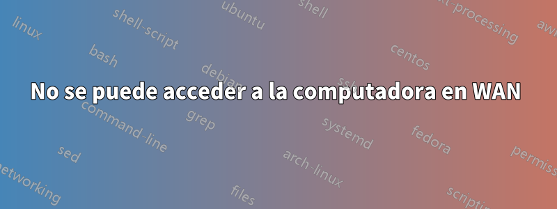No se puede acceder a la computadora en WAN