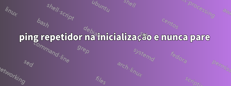 ping repetidor na inicialização e nunca pare