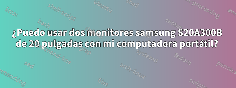 ¿Puedo usar dos monitores samsung S20A300B de 20 pulgadas con mi computadora portátil?