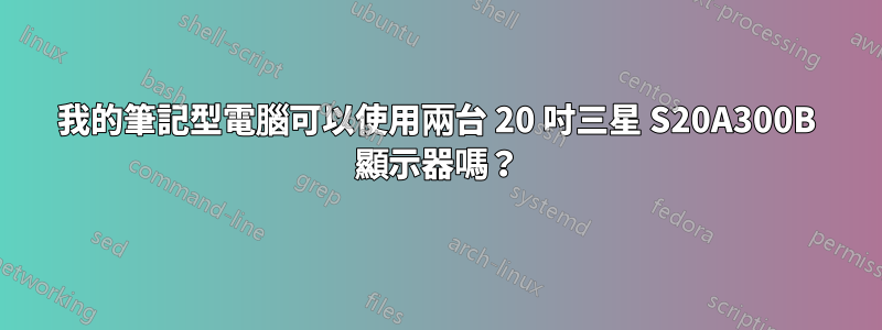 我的筆記型電腦可以使用兩台 20 吋三星 S20A300B 顯示器嗎？