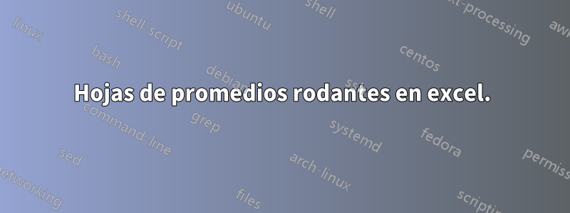 Hojas de promedios rodantes en excel.