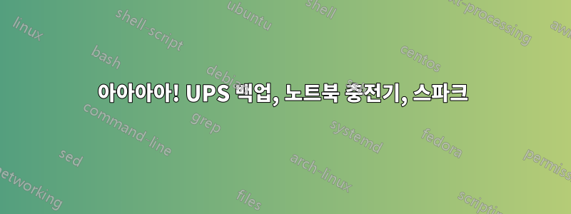 아아아아! UPS 백업, 노트북 충전기, 스파크