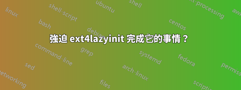 強迫 ext4lazyinit 完成它的事情?
