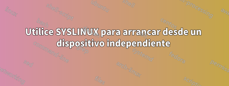 Utilice SYSLINUX para arrancar desde un dispositivo independiente