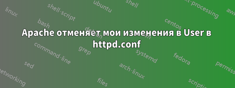 Apache отменяет мои изменения в User в httpd.conf