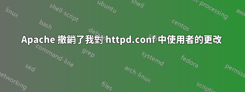 Apache 撤銷了我對 httpd.conf 中使用者的更改