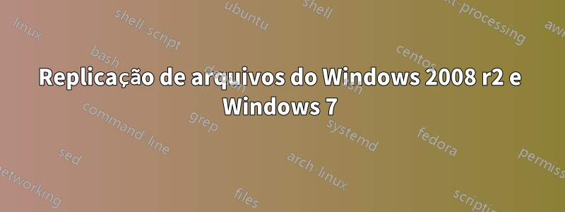 Replicação de arquivos do Windows 2008 r2 e Windows 7