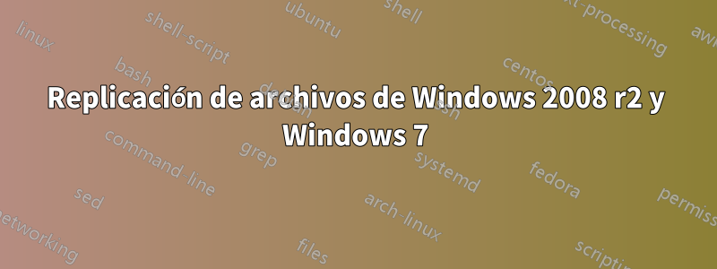 Replicación de archivos de Windows 2008 r2 y Windows 7