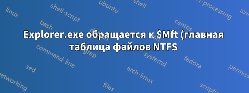Explorer.exe обращается к $Mft (главная таблица файлов NTFS) и вызывает чрезмерную загрузку жесткого диска в каталоге, содержащем ~10 000 000 файлов.