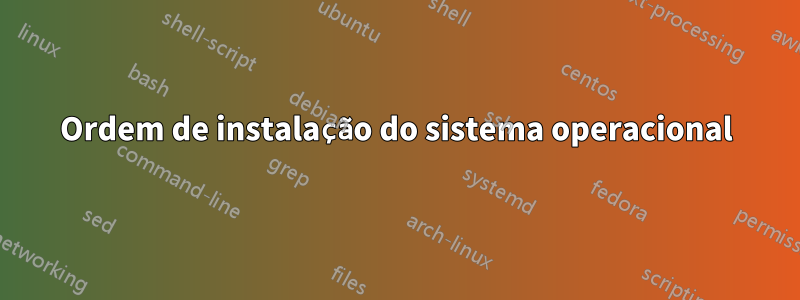 Ordem de instalação do sistema operacional