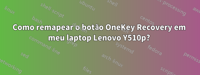 Como remapear o botão OneKey Recovery em meu laptop Lenovo Y510p?
