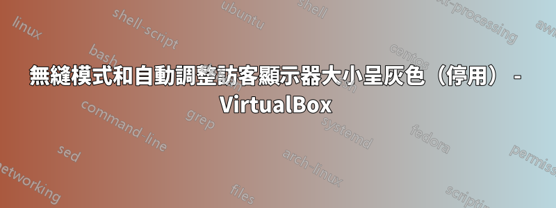 無縫模式和自動調整訪客顯示器大小呈灰色（停用） - VirtualBox