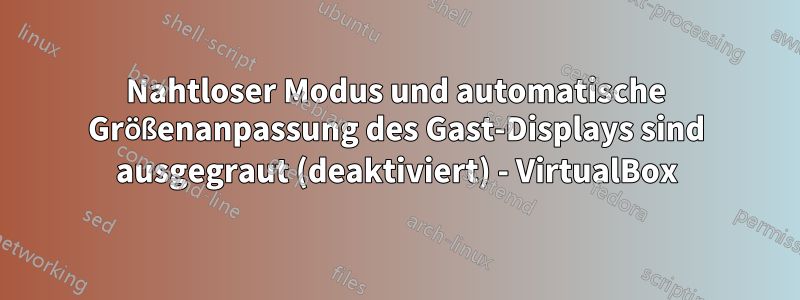 Nahtloser Modus und automatische Größenanpassung des Gast-Displays sind ausgegraut (deaktiviert) - VirtualBox