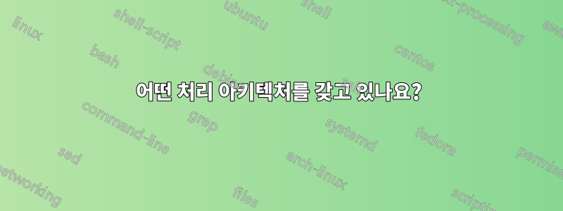 어떤 처리 아키텍처를 갖고 있나요?
