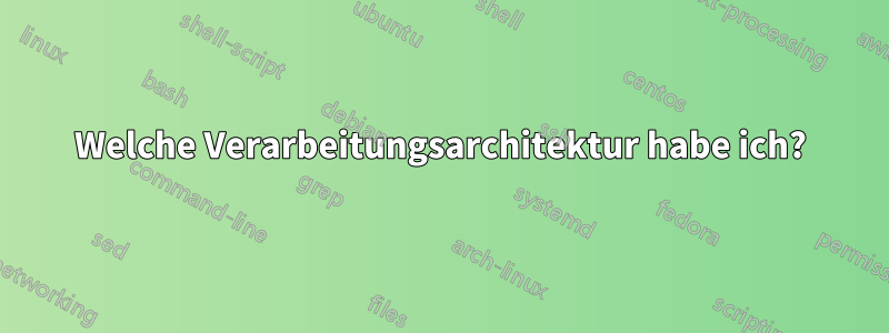 Welche Verarbeitungsarchitektur habe ich?
