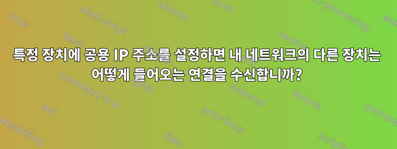 특정 장치에 공용 IP 주소를 설정하면 내 네트워크의 다른 장치는 어떻게 들어오는 연결을 수신합니까?