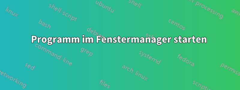 Programm im Fenstermanager starten