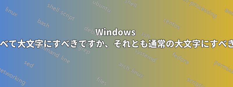 Windows パスはすべて大文字にすべきですか、それとも通常の大文字にすべきですか?