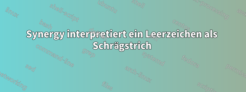Synergy interpretiert ein Leerzeichen als Schrägstrich