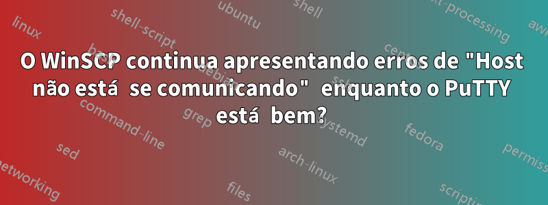 O WinSCP continua apresentando erros de "Host não está se comunicando" enquanto o PuTTY está bem?