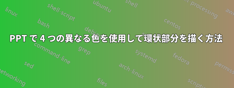 PPT で 4 つの異なる色を使用して環状部分を描く方法