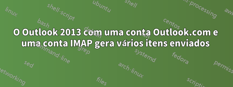 O Outlook 2013 com uma conta Outlook.com e uma conta IMAP gera vários itens enviados
